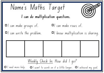 Preview of Student English Goals and Math Targets