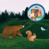 Russian Forest Animals Sentence Game