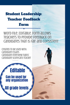 Preview of Candidate Evaluation Form: Teacher Feedback