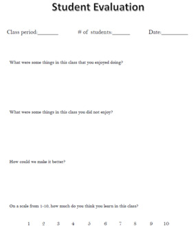 Preview of Student Evaluation of Teacher Forms