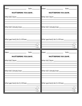 Preview of Student Exit Slips
