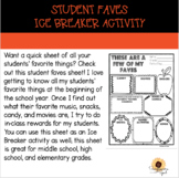 Student Faves/Ice breaker/Student Info