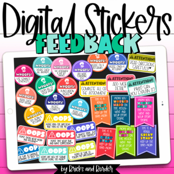 Preview of Student Feedback Digital Stickers for Distance Learning