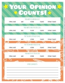 Student Feedback Forms Middle and High School (6-12) Stude