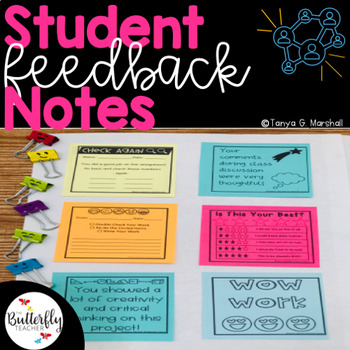 Preview of Student Feedback Notes Positive Nice Feedback for Student Work & Behavior