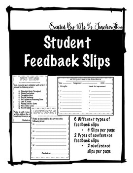 Preview of Student Feedback Slips