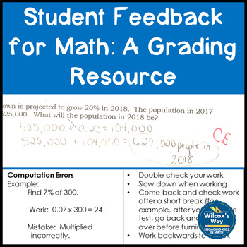Preview of Meaningful Student Feedback for Math:An Editable Grading Resource