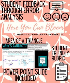 Preview of Student Feedback through Error Anaylsis Activity - Area of a Triangle