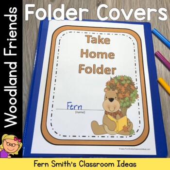 Preview of Student Folder Covers For Back to School | Woodland Moose and Friends