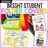 Student Folder Covers For Labeling and Organizing Editable