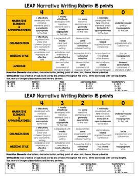 Student-Friendly Essay & Narrative RUBRICS Aligned to LEAP2025 by Gerald's Gems