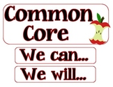 Student Friendly First Grade Common Core Display Cards and