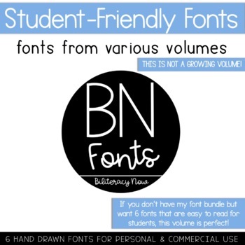 Preview of Student-Friendly Fonts from Different Volumes - BN Fonts