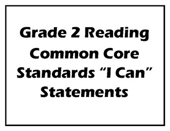 Preview of Student Friendly Grade 2 ELA Common Core Standard "I can..." Posters