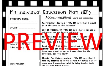 Preview of Student-Friendly IEP