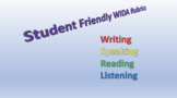 Student Friendly WIDA Rubrics for Writing, Speaking, Readi