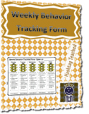 Student Friendly Weekly Behavior Tracker Form