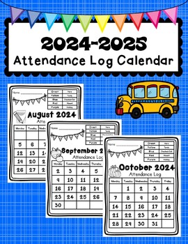 Preview of Student Generated Monthly Calendar Attendance Tracker for June 2024 to July 2025
