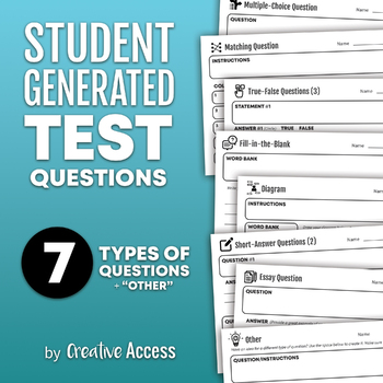 Preview of Student-Generated Test Questions: Create Your Own Study Guide Review Activity