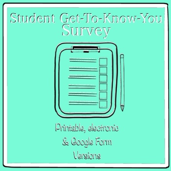 Preview of Student Get-To-Know-You Survey (Google Form Version)