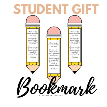 Preview of Student Gift Bookmarks