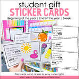 Student Gift Sticker Cards | End of the Year Student Gift