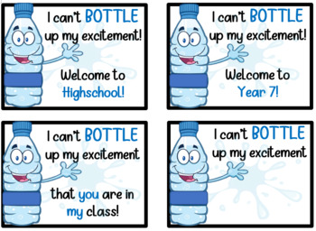 Preview of Student Gift Tag - I can't BOTTLE up my excitement! EDITABLE