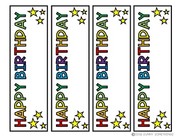 Student Gifts: Happy Birthday Bookmarks by Sunny Somethings | TpT