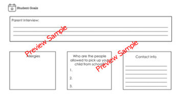 Preview of Student Goal Forms - Parent Information Forms