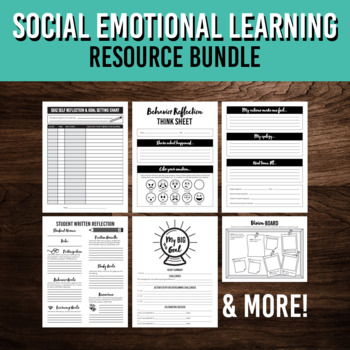 Preview of Student Goal Setting, Behavior Reflection, & Self Reflection Bundle |  SEL Tools