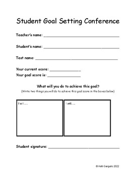 Preview of Student Goal Setting Conference (iReady or any test)