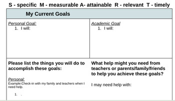 Preview of Student Goal-Setting Packet