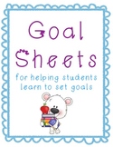 Student Goal Setting Sheets with Goal Setting Task Cards