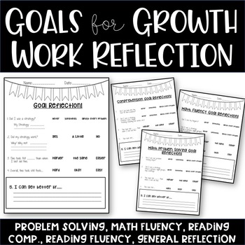 Preview of Student Work Self-Reflection Sheet (Goal Setting)