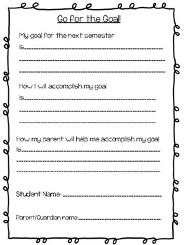 Student Goal Setting Worksheet By Voracious Teaching Tpt