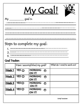 Preview of Student Goal Setting and Tracker