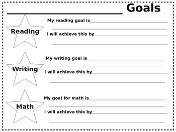 Student Goals by Nathaniel Steeves | TPT