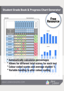 Preview of Student Grade Book & Progress Chart Generator | Google Sheets Template