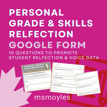 Preview of Student Grade & Skills Check-In Questionnaire | All Subjects Reflection Form