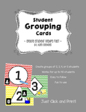 Student Grouping Cards
