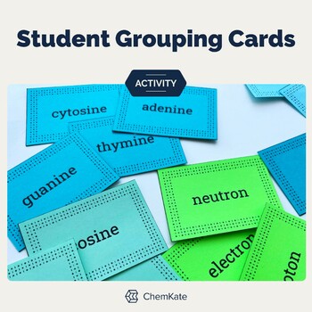 Preview of Student Grouping Cards editable, science and non-science-themed