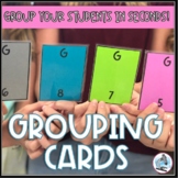 Student Grouping Cards for Middle School 