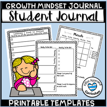 Preview of Printable Student Planner and Growth Mindset Activities