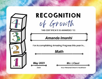 Preview of Student Growth Success Certificates of Recognition - EDITABLE - FREE