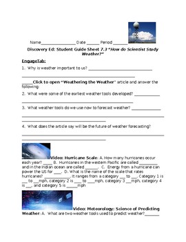 Science Techbook Meteorology 7 3 Student Guided Notes For Discovery Education