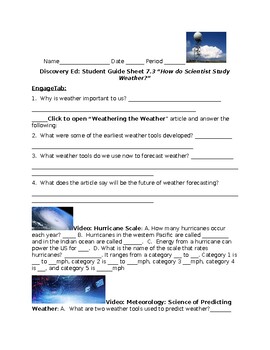 Preview of Science Techbook Meteorology 7.3 Student Guided Notes for Discovery Education