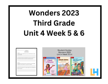 Preview of Student Guides for Leveled Readers--Wonders 2023 Unit 4 Weeks 5 & 6
