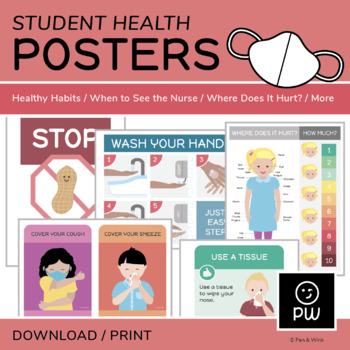 Preview of Student Health Posters  - General Health Topics (Elementary)