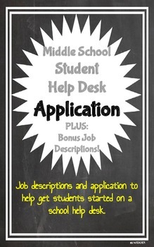 Preview of Student Help Desk Application & Job Descriptions