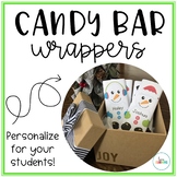 Student Holiday Gift: Editable Snowman Candy Bar Wrappers